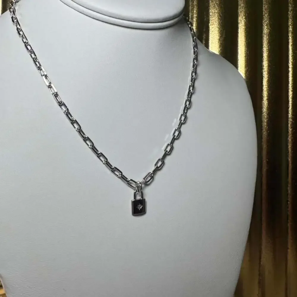 Silver Padlock Pendant necklace